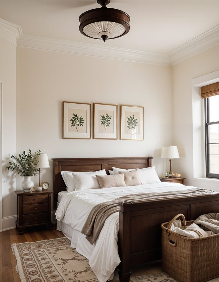 mesitas de noche y cabezal de madera para cama
