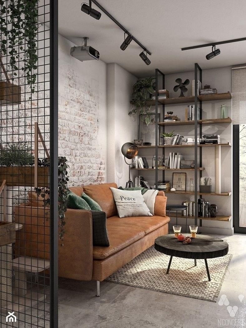 estanteria de metal y madera diseño industrial
