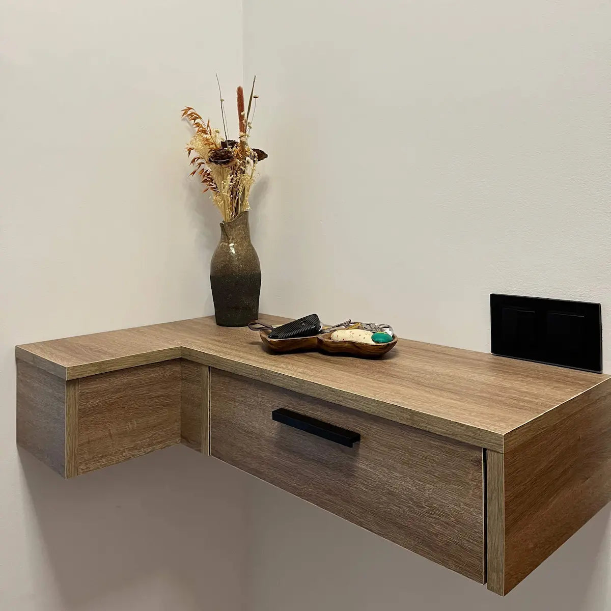 consola de recibidor flotante con diseño personalizado hecho a medida
