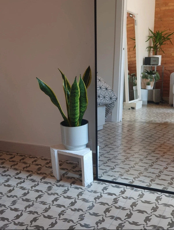 base para plantas blanco de madera hecho a mano 