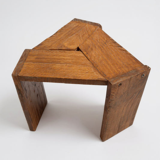 Taburete versátil de diseño minimalista en madera para exterior color teca